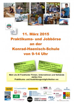 Plakat Praktikums- und Jobbörse 2015